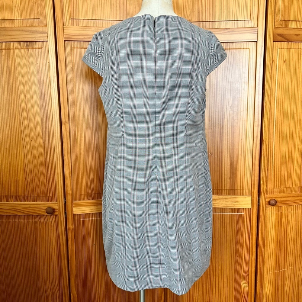 NWT The Limited 16 Gray Plaid Cap Sleeve Professional Dress Office Wear Classy - Picture 5 of 8